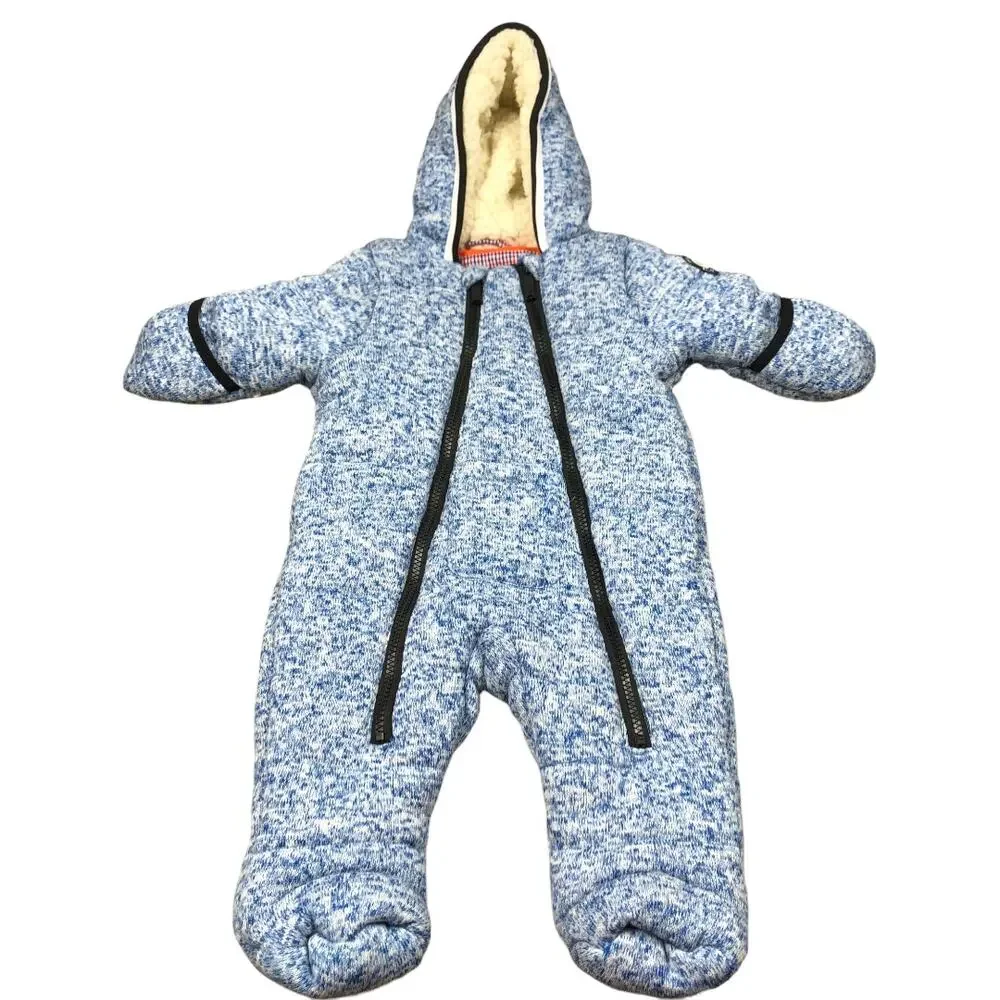 BEN SHERMAN Blue White Fleece Lined Puffer Snow Suit Size‎ 6-9 Month